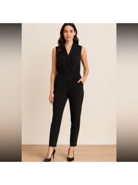 Harve Benard Black V-Neck Jumpsuit